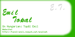 emil topal business card