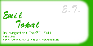 emil topal business card